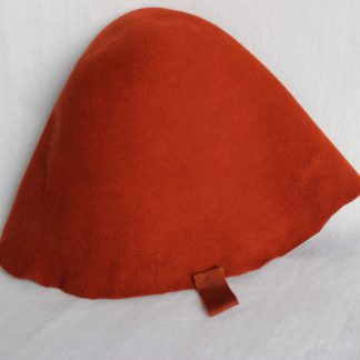 wolvilt cloche ( cone) in ruggine/roestbruin voor hoed