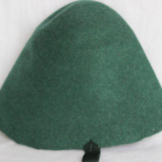 wolvilt cloche ( cone) in gemeleerd smeraldo groen voor hoed