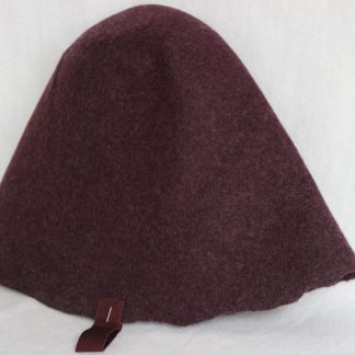 wolvilt cloche ( cone) in gemeleerd bordeaux voor hoed