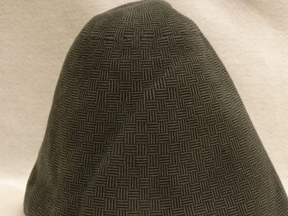 tweed print zwart grijs wol cloche (cone) voor hoed