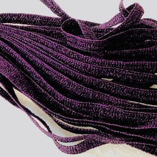 glinster bandstro paars zwart voor hoed of fascinator