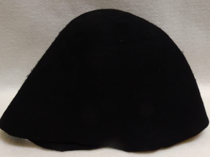 wollen cloche (cone) zwart voor hoed
