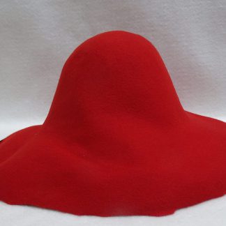 Wollen cappelline (capeline) voor hoed met rand in India rood