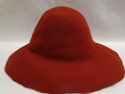 Wollen cappelline (capeline) voor hoed met rand in briquebruin