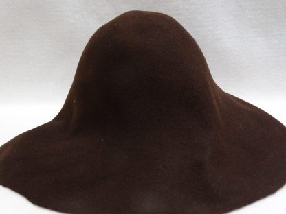 Wollen cappelline (capeline) voor hoed met rand in donker bruin