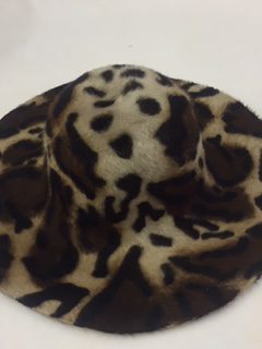 Dierenprint hoed met luipaard aan onder en bovenkant, topkwaliteit
