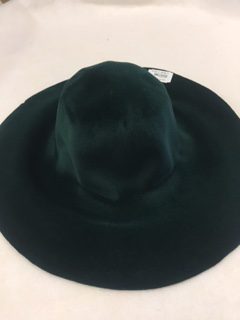 groene velour haarvilt cappelline (capeline) voor grote hoed