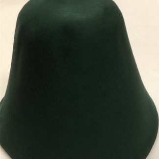 donker groen gladhaar cloche (cone) voor hoed