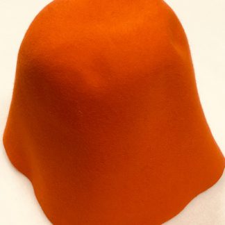 oranje gladhaar cloche (cone) voor hoed