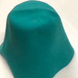 turquoise gladhaar cloche (cone) voor hoed
