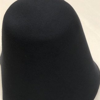 zwarte gladhaar cloche (cone) voor hoed