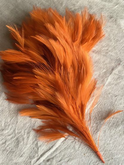 verenpluim op ijzerdraad oranje voor versiering hoed of fascinator