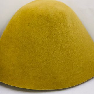 mosterdgeel velour cloche ( cone ) voor kleine hoed
