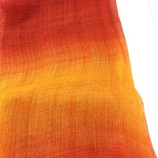 sisal (sinamay) degradee oranje rood voor hoed of fascinator