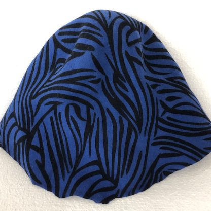 jungleprint blauw/zwart cloche (cone) voor kleine hoed