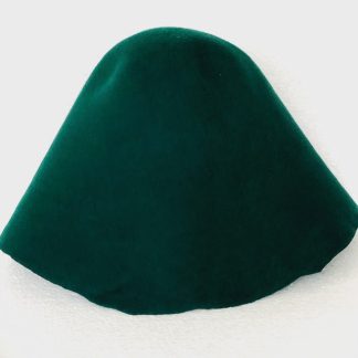 cloche (cone) wol donker groen voor kleine hoed