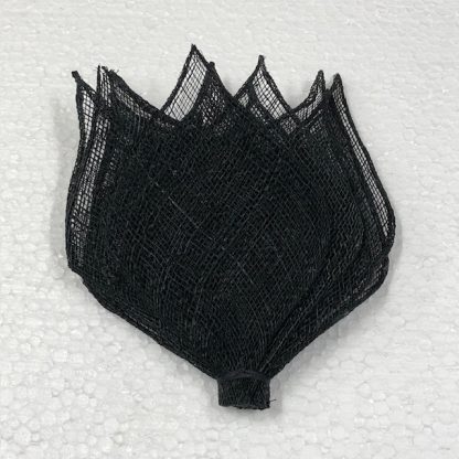 Sisal (sinamay) blaadjes set zwart voor versiering of corsage