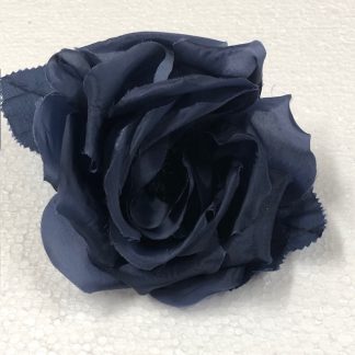 Engelse roos voor corsage, hoed of fascinator donker blauw
