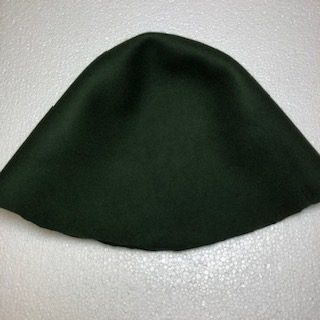 Wol cloche ( cone) in boswachter groen voor kleine hoed
