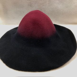 2-kleur cap. wol bordeaux blauw