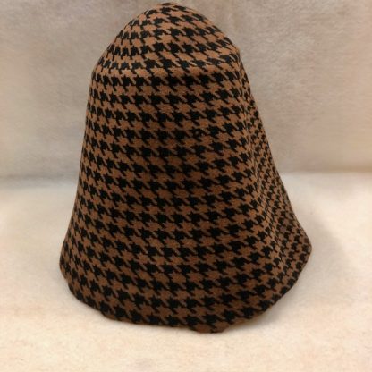 2-kleur cloche (cone) wol beige zwart pied de poule