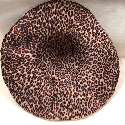 3-kleur cap. wol aubergine cheetah