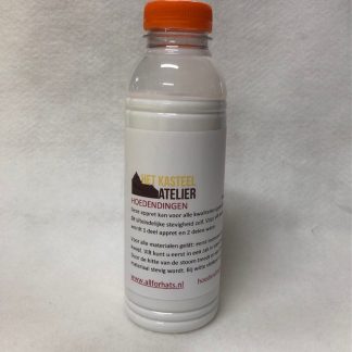 Milieuvriendelijke appret kleine fles voor het appreteren van hoeden en stoffen.